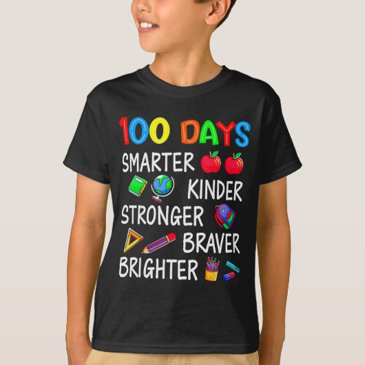 Happy 100 Days Of School 100th Day Of School Kids  T-shirt (Voorkant)