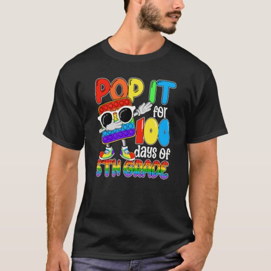 Happy 100 Days Of School 5th Grade 100th Pop it Bo T-shirt (Voorkant)