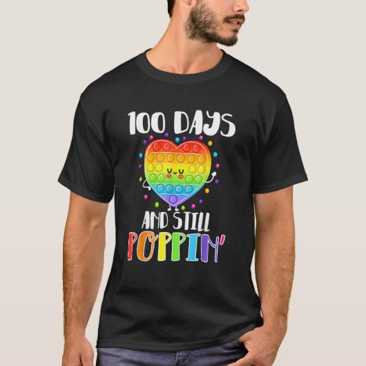 Happy 100 Days Of School And Still Poppin 100th Da T-shirt (Voorkant)
