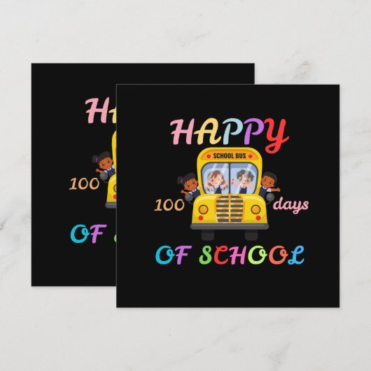 HAPPY 100 DAYS OF SCHOOL, BACK TO SCHOOL KAART (Voorkant / Achterkant)
