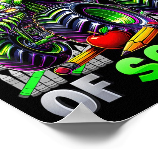 Happy 100 Days Of School Funny Monster Truck Stude Poster (Hoek)