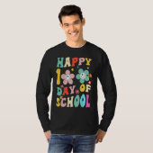 happy 100 Days Of school groovy 100th day school T T-shirt (Voorkant volledig)
