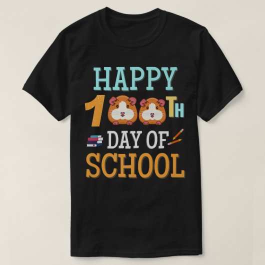 Happy 100 Days of School Guinea Pig Perfect for Ki T-shirt (Design voorkant)