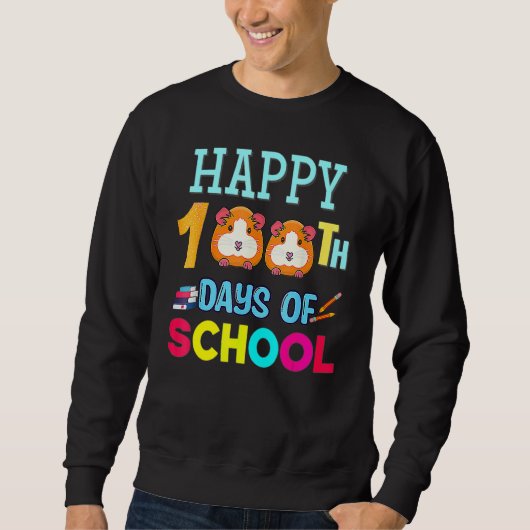 Happy 100 Days Of School Guinea Pig Shirt Boys Gir (Voorkant)