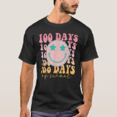Happy 100 Days Of School Happy Smiling Face Retro  T-shirt (Voorkant)