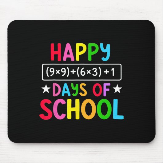 Happy 100 Days Of School Math Equation Funny Teach Muismat (Voorkant)