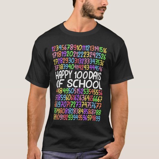 Happy 100 Days Of School Math Kindergarten 1st Gra T-shirt (Voorkant)