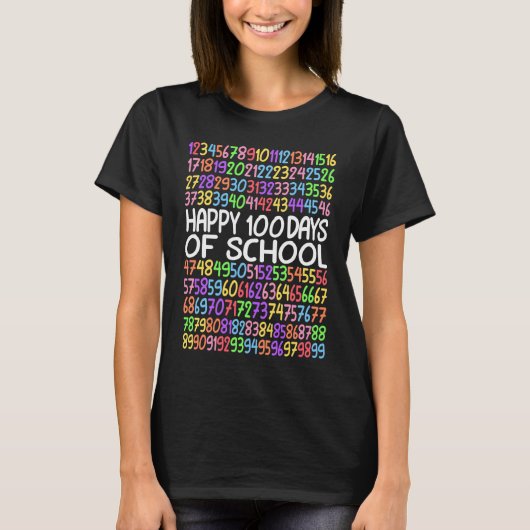 Happy 100 Days Of School Math Kindergarten 1st Gra T-shirt (Voorkant)
