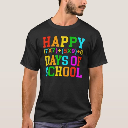 Happy 100 Days of School Math Teacher 100th Day of T-shirt (Voorkant)