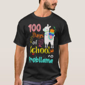 Happy 100 Days Of School No Problama School Llama  T-shirt (Voorkant)