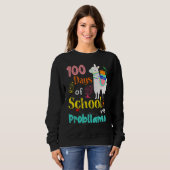 Happy 100 Days Of School No Problama School Llama  Trui (Voorkant volledig)