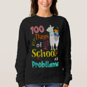 Happy 100 Days Of School No Problama School Llama  Trui (Voorkant)