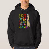 Happy 100 Days Of School No Probllama Llama 100th Hoodie (Voorkant)