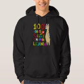 Happy 100 Days Of School No Probllama Llama 100th Hoodie (Voorkant)
