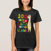 Happy 100 Days Of School No Probllama Llama 100th  T-shirt (Voorkant)