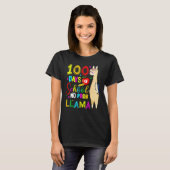 Happy 100 Days Of School No Probllama Llama 100th  T-shirt (Voorkant volledig)