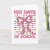 Happy 100 Days of School Pink Bow Kaart (Voorkant)