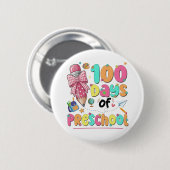Happy 100 Days of School Pink Bow Ronde Button 5,7 Cm (Voorkant /achterkant)