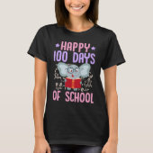 Happy 100 Days Of School Reading Elephant Math Tea T-shirt (Voorkant)