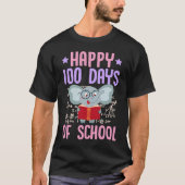 Happy 100 Days Of School Reading Elephant Math Tea T-shirt (Voorkant)