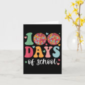 Happy 100 Days of School Retro Disco 100ste dag va Kaart (Gele Bloem)