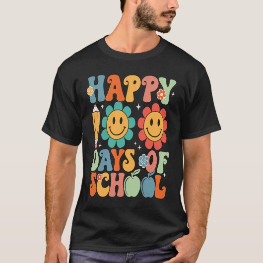 Happy 100 Days of School Retro T-shirt (Voorkant)