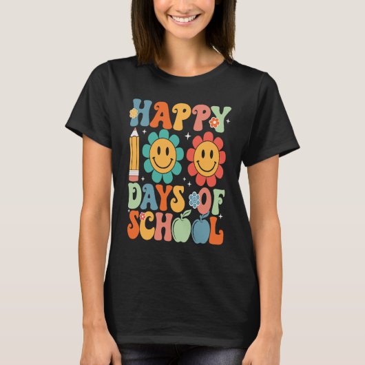 Happy 100 Days of School Retro T-shirt (Voorkant)