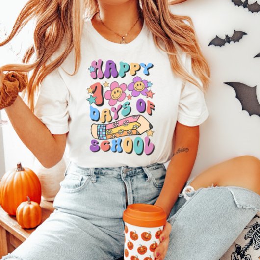 Happy 100 Days of School Retro Teacher  T-shirt