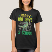Happy 100 Days Of School Rex Dinosaur Math Teacher T-shirt (Voorkant)