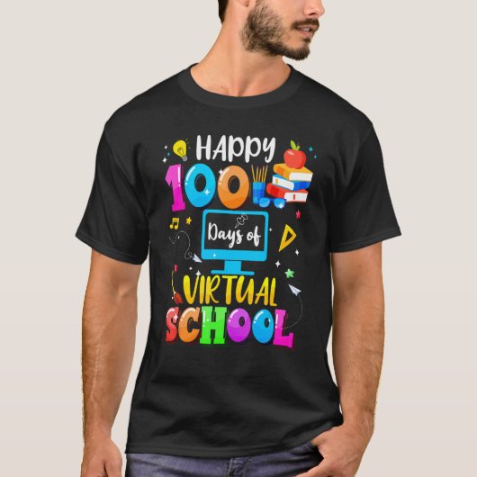 Happy 100 Days Of Virtual School Smarter Student A T-shirt (Voorkant)