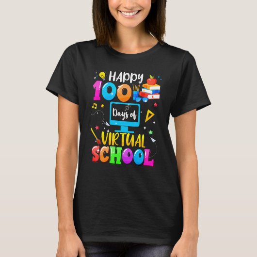 Happy 100 Days Of Virtual School Smarter Student A T-shirt (Voorkant)