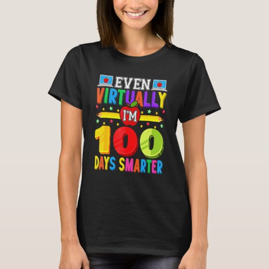 Happy 100 Days Of Virtual Students 100th Day Of Sc T-shirt (Voorkant)