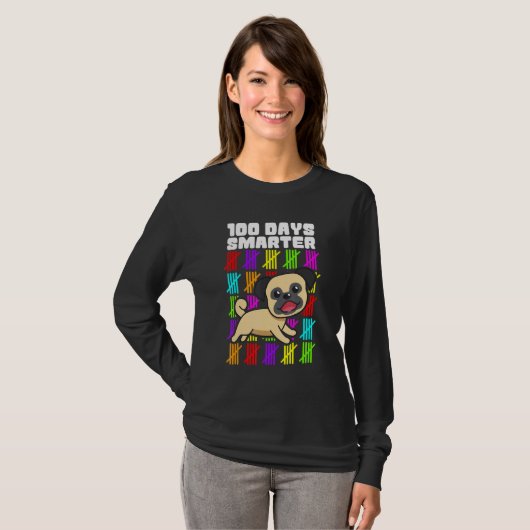 Happy 100 Days Smarter Dog Shirts, 100th Day Of Sc T-shirt (Voorkant volledig)