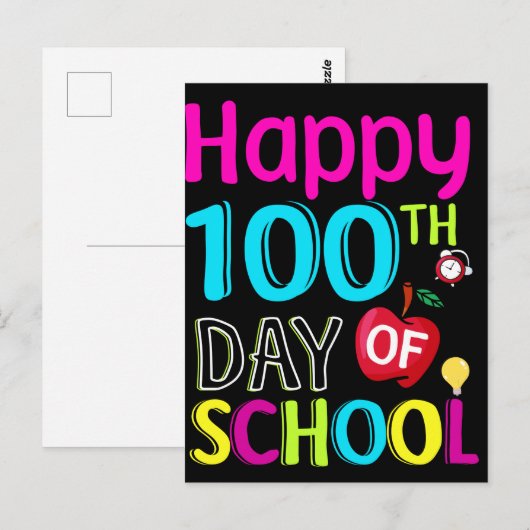 Happy-100-de-dag-van-school Briefkaart (Voorkant / Achterkant)