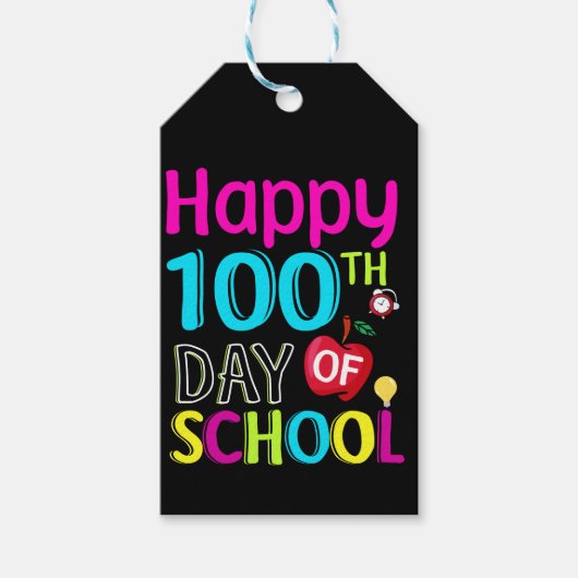 Happy-100-de-dag-van-school Cadeaulabel (Voorkant)