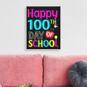 Happy-100-de-dag-van-school Canvas Afdruk (Insitu (Woonkamer))
