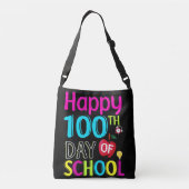 Happy-100-de-dag-van-school Crossbody Tas (Achterkant)