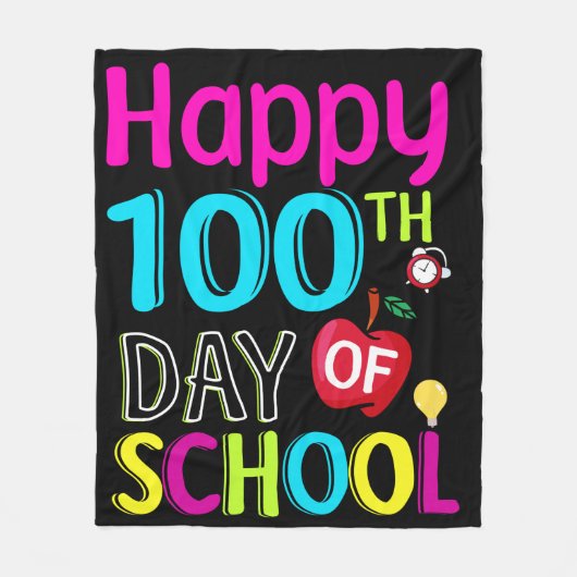 Happy-100-de-dag-van-school Fleece Deken (Voorkant)