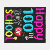 Happy-100-de-dag-van-school Fleece Deken (Voorkant (Horizontaal))