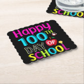 Happy-100-de-dag-van-school Kartonnen Onderzetters (Gebogen)