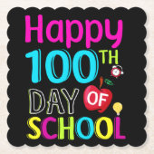 Happy-100-de-dag-van-school Kartonnen Onderzetters (Voorkant)