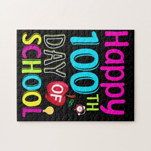 Happy-100-de-dag-van-school Legpuzzel (Horizontaal)