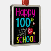 Happy-100-de-dag-van-school Metalen Ornament (Rechts)