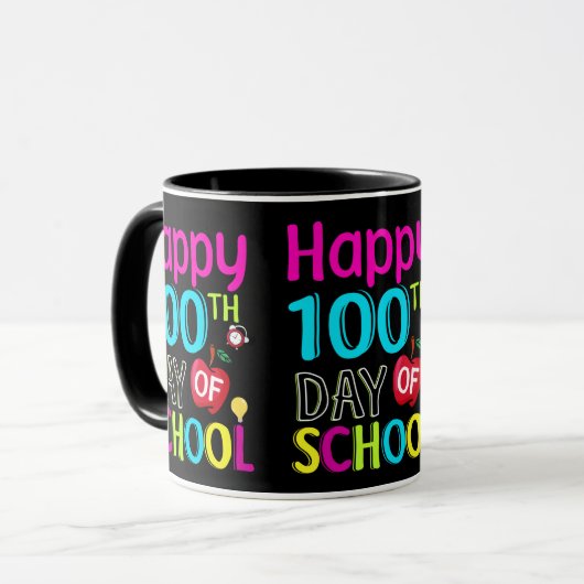 Happy-100-de-dag-van-school Mok (Voorkant links)