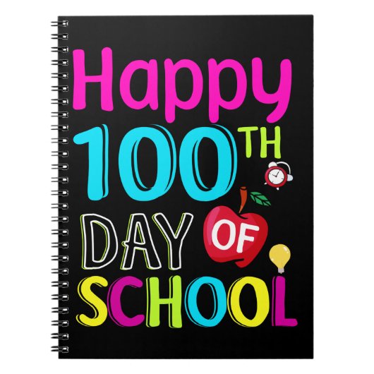 Happy-100-de-dag-van-school Notitieboek (Voorkant)