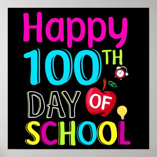 Happy-100-de-dag-van-school Poster (Voorkant)