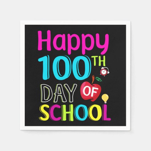 Happy-100-de-dag-van-school Servet (Voorkant)
