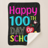 Happy-100-de-dag-van-school Sherpa Deken (Voorkant)