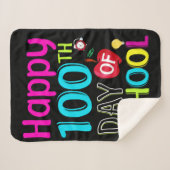 Happy-100-de-dag-van-school Sherpa Deken (Voorkant (horizontaal))