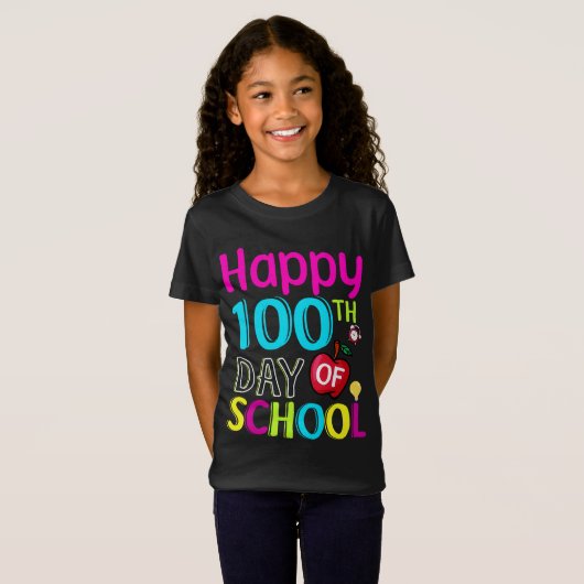 Happy-100-de-dag-van-school T-shirt (Voorkant volledig)